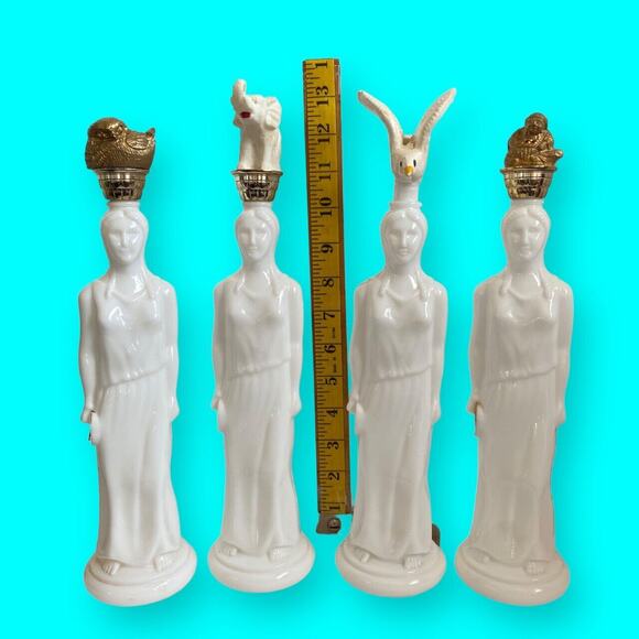 Grecian Godesses Headresses Altered Bottle Art Assemblage Birds Buddha Elephant - Picture 4 of 7